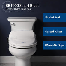 Bio Bidet BB1000 Electric Bidet Toilet Seat, Warm Water with Air Dryer, Heated Seat with Slow Close Lid, Remote Control, Elongated White