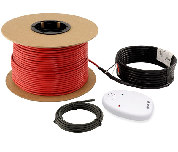 LuxHeat 40sqft Floor Heating Cable Kit - 120v Under Tile Floor Heating System - Easy to Install - Heated Flooring System Includes Electric Heated Cable, Alarm & Flooring Sensor - USA Product Support