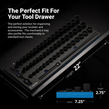 Capri Tools 3/8 in. Drive Master Shallow, Semi-Deep and Deep Impact Socket Set with Extensions and Universal Joint, Metric, 8 to 24 mm, 55-Piece with Mechanic's Tray