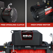 X-BULL Winch 10000 lb. Load Capacity Electric Winch Kit 12V Synthetic Rope,Waterproof Electric Winch with Hawse Fairlead, with Wireless Handheld Remote and Corded Control Recovery