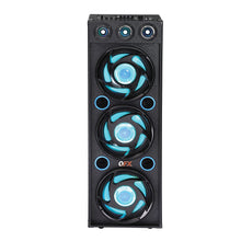 QFX SBX-412300BT TWS Bluetooth Triple 12” Woofer Triple 1” Tweeter Recording High-Performance PA Cabinet Speaker with 10-Band Graphic EQ, 2 Microphone Inputs, Guitar Input, and AUX Input, Blue