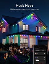 lemonmemory Permanent Outdoor Light-240ft with 176 LED IC+RGB and Warm White Eave Lights, App Control, Endless Themes for Christmas Lights, Works Work with Remote, Alexa, Google Assistant, White