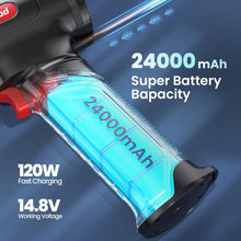 Leaf Blower with Battery and Charger for Car Drying, Electric Cordless Snow Blower 1200G Instant Thrust,45M/S Air Blower, 4 Speed Cleaning Fan, 64MM Super Electric Cordless Car Dust Yard Lawn Driveway