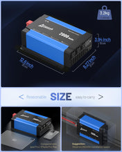 Ampeak 2000W Power Inverter Conversion Efficiency 89.37% Inverter 12V to 110V 3AC Outlets Dual 5V/3.1A USB Ports Modified Sine Power Inverters for Vehicles