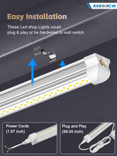 12 Pack 100W 8FT LED Shop Light, super bright 15000LM 5000K V Shape 8' led shop lights, linkable led shop lights with Plug, 8ft led shop lights for garage workshop workshop shop warehouse lighting