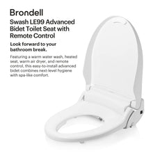 Brondell LE99 Bidet Toilet Seat, Fits Round Toilets, Electric Bidet with Remote, Warm Air Dryer, Strong Wash Mode, Stainless-Steel Nozzle, Saved User Settings & Easy Installation