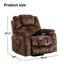 Phoenix Home Large Power Lift Recliner with Massage and Heat for Elderly, Electric Chair with USB Port, 2 Hidden Cup Holders, Brown