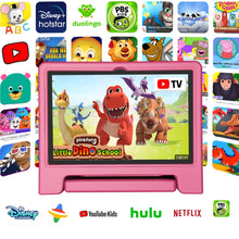 YACXBTK Tablet for Kids Age 3-12 10.1 inch Android 14 6000mAh 8GB RAM+64GB ROM(Expandable to 1TB Kids Tablet WiFi6 Google Kids Space Parental Control 1280 * 800 HD Screen (Pink)