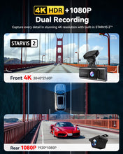 REDTIGER 4K HDR Dash Cam Front and Rear, STARVIS 2 Sensor, 5.8GHz WiFi APP, 3.18