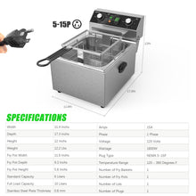 TOPKITCH Electric Deep fryer Stainless Steel with Basket & Lid Capacity 10L(10.5QT) Countertop Fryers for Home Kitchen and Restaurant with 60 Minute Timer, 1800 Watts, 120V