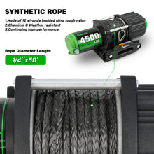 STIMULATER 4500LB ATV Winch with Synthetic Rope, with Wireless Remote and Wired Switch,with Hawse Fairlead,with Hook,IP67 Waterproof,Suitable for Most ATVs and UTVs