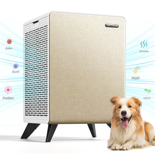 LUFTRUM Air Purifiers for Home Large Room Up to 2250 ft² - Dual 3-Stage Filter of Washable Filter and True HEPA Filter with AQI, Auto Mode, Sleep Mode - Remove 99% of Smoke Allergies Pet Dander Odor