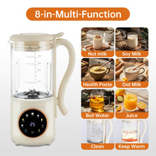 8-in-1 Automatic Soy Milk Maker with Self-Cleaning, 1400ml Large Capacity for Almond, Coconut, Oat Milk, Baby Food, Juice, 16 Stainless Blades, 24H Delay Timer