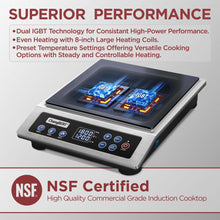 ChangBERT Portable Induction Cooktop, NSF Certified Pro Induction Hot Plate, Powerful 1800W with Large 8