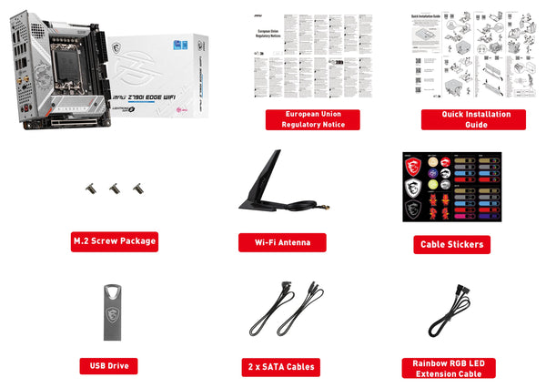 MSI MPG Z790I Edge WiFi Gaming Motherboard (Supports 12th/13th/14th Gen Intel Processors, LGA 1700, DDR5, PCIe 5.0, M.2, 2.5Gbps LAN, USB 3.2 Gen2, Wi-Fi 6E, Bluetooth 5.3, Mini-ITX)