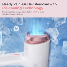 Laser Hair Removal for Women & Men, 45°F Ice-Cooling Contact, Safe & Virtually Painless Alternative to Salon IPL Hair Removal Device, Long-Lasting Hair Removal from Home, with Razor & Glasses