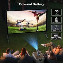 [Built-in Battery] Mini Projector with Wifi and Bluetooth, 4K 1080P Supported 270° Rotatable 150'' Screen Auto Keystone Home Outdoor Portable Smart Projector for Phone/TV/Laptop/HDMI, Iron Grey