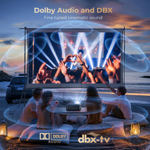 [1200 ANSI & Audio by DBX-TV] Alvar 4K Projector with WiFi 6 and Bluetooth, 30W Speakers, Netflix Certified & DoIby Audio Outdoor Proyector, Auto Focus Native 1080P Smart Projector with HDR10+, Black