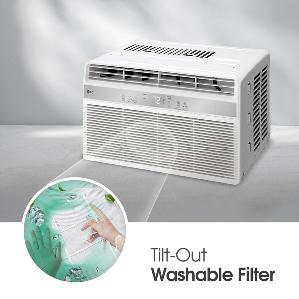 LG LW5025R Window Air Conditioner with Remote, Digital Control, Ultra-Quiet Compact-Size Cools 150 Sq.Ft. for Small Room, Washable Filter AC Unit Easy Installation, 115V, 5000 BTU, White