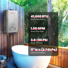 Portable Tankless Water Heater, GASLAND Outdoors 6L 1.58GPM Propane Water Heater for RV Camping, Overheating Protection