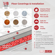 LuxHeat 10sqft Floor Heating Cable Kit - 120v Radiant Floor Heating System for Tile - Heated Flooring System - Includes UTN4 Non-Programmable Thermostat w/GFCI, Heater Cable, Alarm & Flooring Sensor