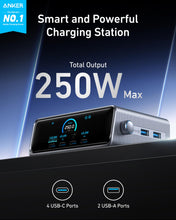 Anker Prime Charger, 250W GaN Prime USB C Charging Station, Ultra-Fast 6-Port, 2.26