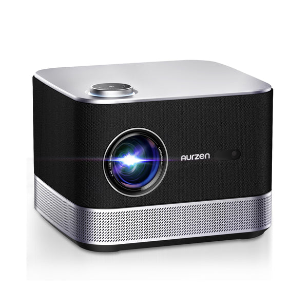 3-in-1 Projector 4K Supported, AURZEN BOOM 3 Smart Projector with WiFi and Bluetooth, 3D DoIby Audio & 36W Speakers, Auto Focus & Keystone, Netflix Official 500 ANSI Home Outdoor proyector, Black