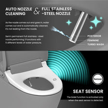 VOVO VB-4100SR Round Bidet Toilet Seat, Warm Water, LED Light, Heated Seat, White, Deodorizer, Dryer, Stainless Steel Nozzle, Made in Korea, 3 Year Warranty