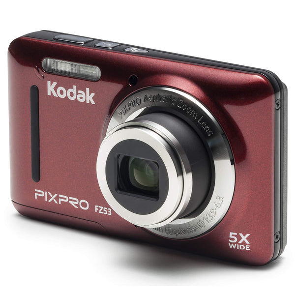 Kodak PIXPRO Friendly Zoom FZ53-RD 16MP Digital Camera with 5X Optical Zoom and 2.7" LCD Screen (Red)