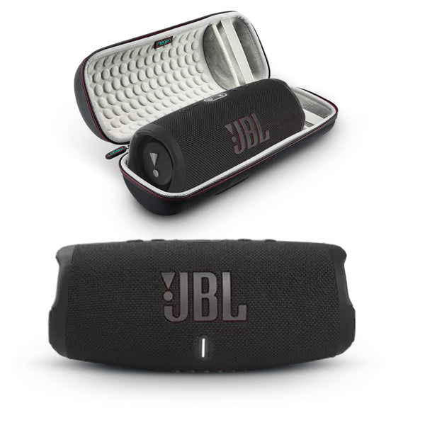 JBL Charge 5 - Portable Bluetooth Speaker with Megen Hardshell Travel Case with IP67 Waterproof and USB Charge Out (Black)