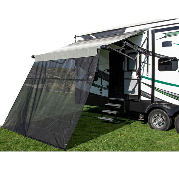 Carefree Of Colorado Drop RV Awning EZ ZipBlocker - Black Mesh RV Awning Shade Screen, Canopy Sun Blocker, Camper Accessory for Front Patio (19' x 9')