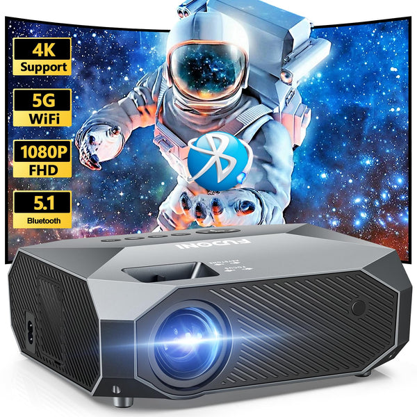 FUDONI Projector with WiFi and Bluetooth, Native 1080P Outdoor Movie Projectors 4k Supported, 15000L Portable Home Theater Projector Max 300", Indoor&Outdoor Use