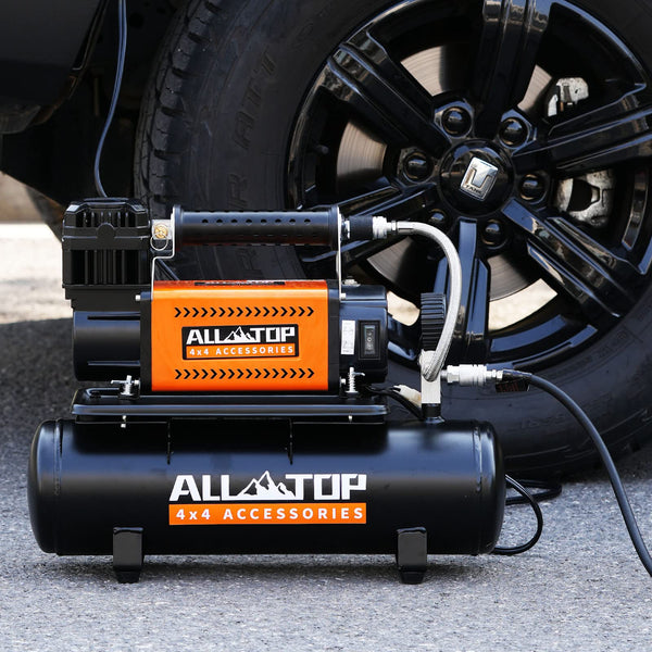 ALL-TOP Air Compressor with 6L Tank Kit,12V Portable Inflator & Oil-Free Steel Tank 6-Liter, Offroad Air Compressor for Truck Tires, Heavy Duty Air Compressor Max 150PSI for SUV 4x4 Vehicle RV Tire