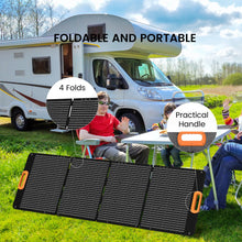 NURZVIY Portable Solar Panel 200 Watt Foldable 200W Solar Cell Solar Charger for Power Station, Waterproof w/Adjustable Kickstand XT60 Anderson DC 8mm Connector for Camping, Off Grid Living