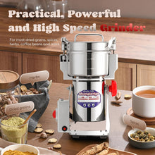 Moongiantgo 700g Grain Mill Grinder Commercial Spice Grinder 2500W Stainless Steel Electric Pulverizer Dry Grinding Machine for Wheat Corn Rice Pepper Herbs Coffee Beans (700g Swing, 110V)