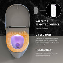 VOVO VB-4100SR Round Bidet Toilet Seat, Warm Water, LED Light, Heated Seat, White, Deodorizer, Dryer, Stainless Steel Nozzle, Made in Korea, 3 Year Warranty