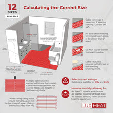 LuxHeat 40sqft Floor Heating Cable Kit - 240v Electric In Floor Heating System for Tile - Heated Flooring System - Includes UDG4 Programmable Thermostat w/GFCI, Heater Cable, Alarm & Flooring Sensor