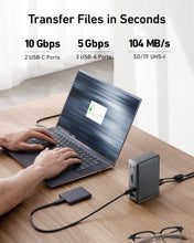 Anker Laptop Docking Station, 13-in-1 USB-C Docking Station, Triple Display with 2 x 4K HDMI and 1 x DP, 85W Charging for Laptop, 10 Gbps USB-C and 5 Gbps USB-A Data, Ethernet, Audio, SD