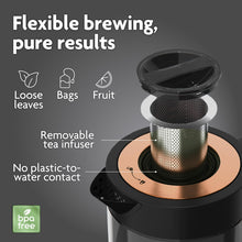 Vianté Electric Kettle With Tea Infuser For Loose Leaf Tea. Hot Tea Maker With Temperature Control And Automatic Shut Off. Tea Kettle With Brewing Programs. 1.5 Liters Capacity | Black Color