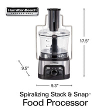 Hamilton Beach Professional Stack & Snap Food Processor & Veggie Spiralizer for Slicing, Shredding and Kneading, Extra-Large 3