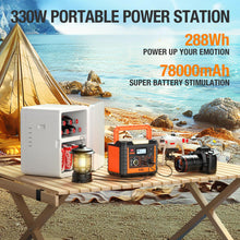 EBL Portable Power Station 300, 110V/330W Pure Sine Wave Solar Generator (Solar Panel Not Included) - Peak 600W Backup Lithium Batteries AC Outlet for Blackout Outdoors Camping Hunting Travel