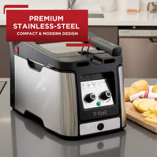 T-Fal Deep Fryer with 3.5L Oil Capacity: Electric Stainless Steel Fryer, 2.6 lb Food Capacity, 1800W, Temperature Control, Digital Timer, Odor Reduction System, Dishwasher-Safe Parts