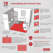 LuxHeat 10sqft Electric Radiant Floor Heating System - 120v Heated Floor System Includes UWG4 WiFi Programmable Thermostat w/GFCI, Uncoupling Membrane for Under Tile, Cable, Monitor & Sensor