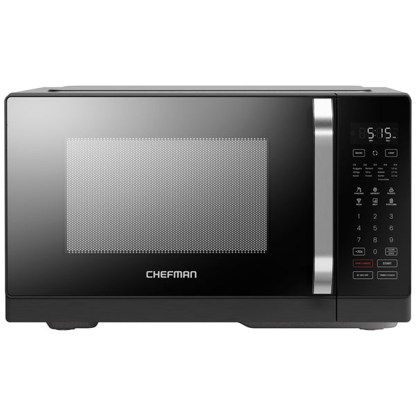 Chefman MicroCrisp Countertop Microwave Oven and Convection Oven, with Integrated Crisper, Guided Touchscreen Interface, 10 Power Levels, Mute Function, and Eco Mode, 1800W and 0.8 Cu. Ft. - Black