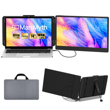 MarsMyth S1 Laptop Screen Extender - 14'' Laptop Monitor Extender Dual Screen, 1080P FHD Portable Monitor for 13''-17'' Laptops, Plug & Play Compatible with Windows/Mac/PS5/Android/Switch/Mac