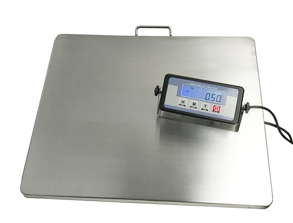 Angel USA Extra Large 22 inch by 18 inch Platform Stainless Steel 400lb Heavy Duty Digital Postal Shipping Scale, Powered by Batteries or AC Adapter, Great for Floor Bench Office Weight Weighing