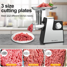 XFCNIKOU Electric Meat Grinder, Sausage Stuffer Maker, Heavy Duty Stainless Steel Meat Mincer 2800w Max With 2 Blades, 3 Plates, Sausage Tube And Kubbe Kit For Home Kitchen Use