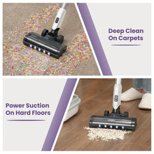 Gevi Cordless Vacuum Cleaner for Home, Stick Vacuum with Hy-HEPA, Ultra Long Battery Life, Powerful Sunction, Deap Clean for Hardwood Floor, Carpet & Pet Hair (White)