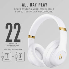 Beats Studio3 Wireless Noise Cancelling Over-Ear Headphones - Apple W1 Headphone Chip, Class 1 Bluetooth, 22 Hours of Listening Time, Built-in Microphone - White