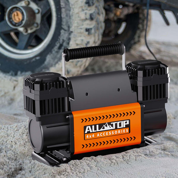 ALL-TOP Air Compressor Kit, Dual Cylinder 12V Portable Inflator 12.35 ft³/Min, Offroad Air Compressor Pump for Truck Tires, Heavy Duty Max 150 PSI for 4x4 Vehicle & RV